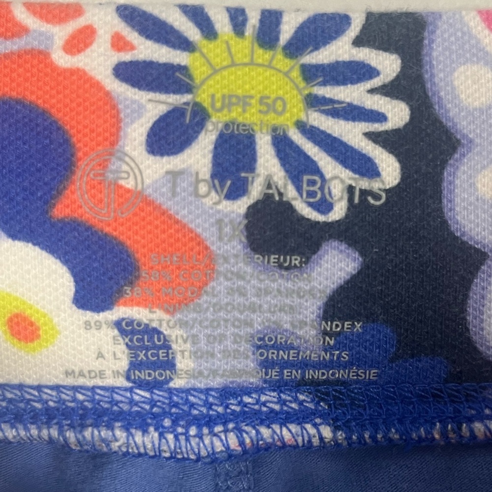 T By Talbots Upf 50 Daisy Print Skort Size 1x - image 4